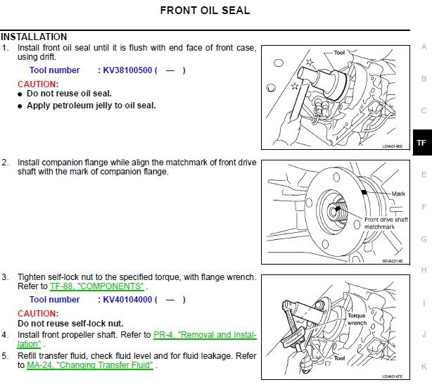 DIY Front Transfer Case Seal Replacement Nissan Titan Forum